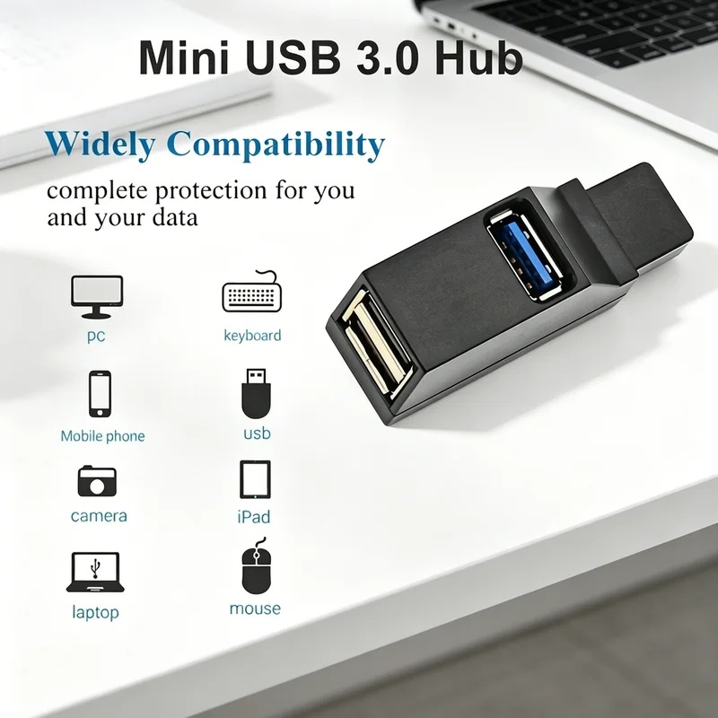 USB 3.0 2.0 Rotatable 3 Ports  - огляд і ціна Laptop Accessories Macbook