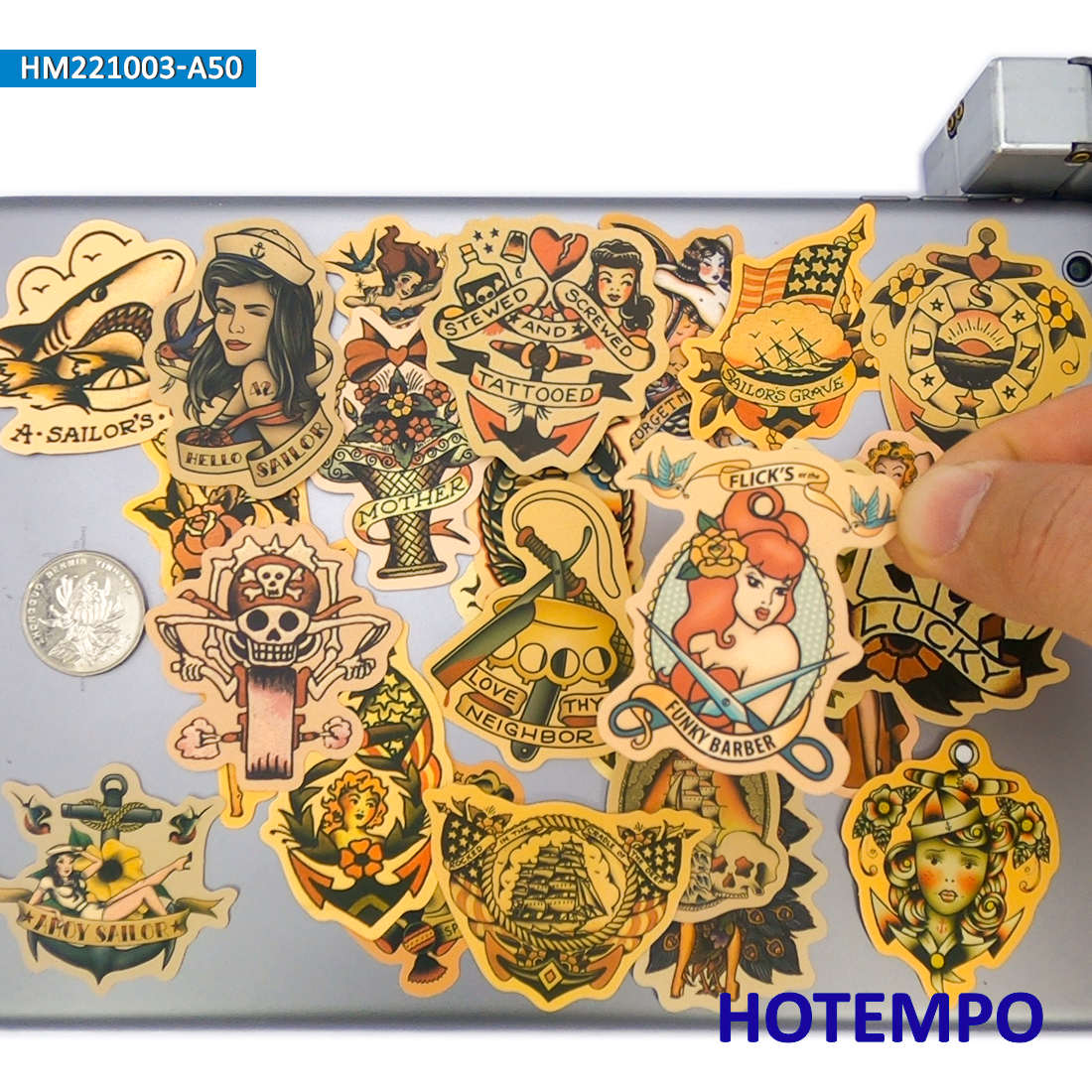 50Pieces Yellowing Retro Decal - огляд і ціна Yellow Laptop Accessories
