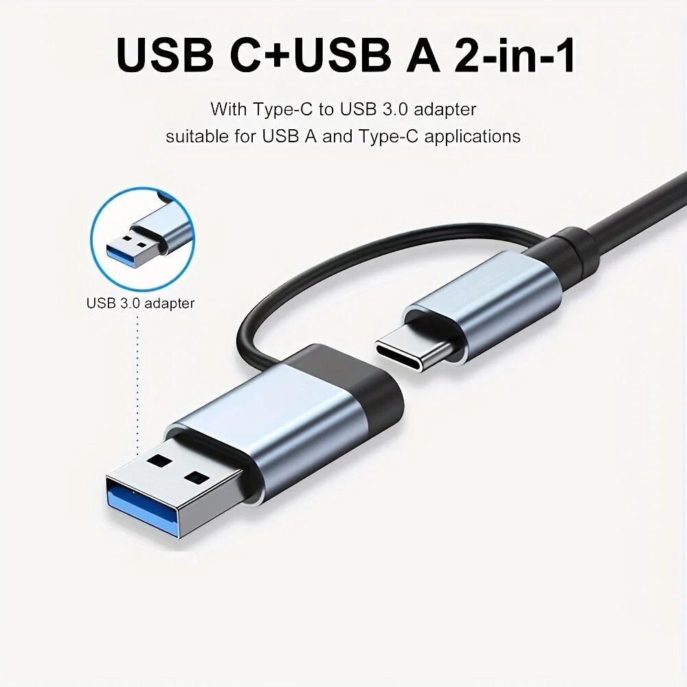 2 In 1 USB3.0 Hub 7 Port Type  - огляд і ціна Laptop Accessories Macbook