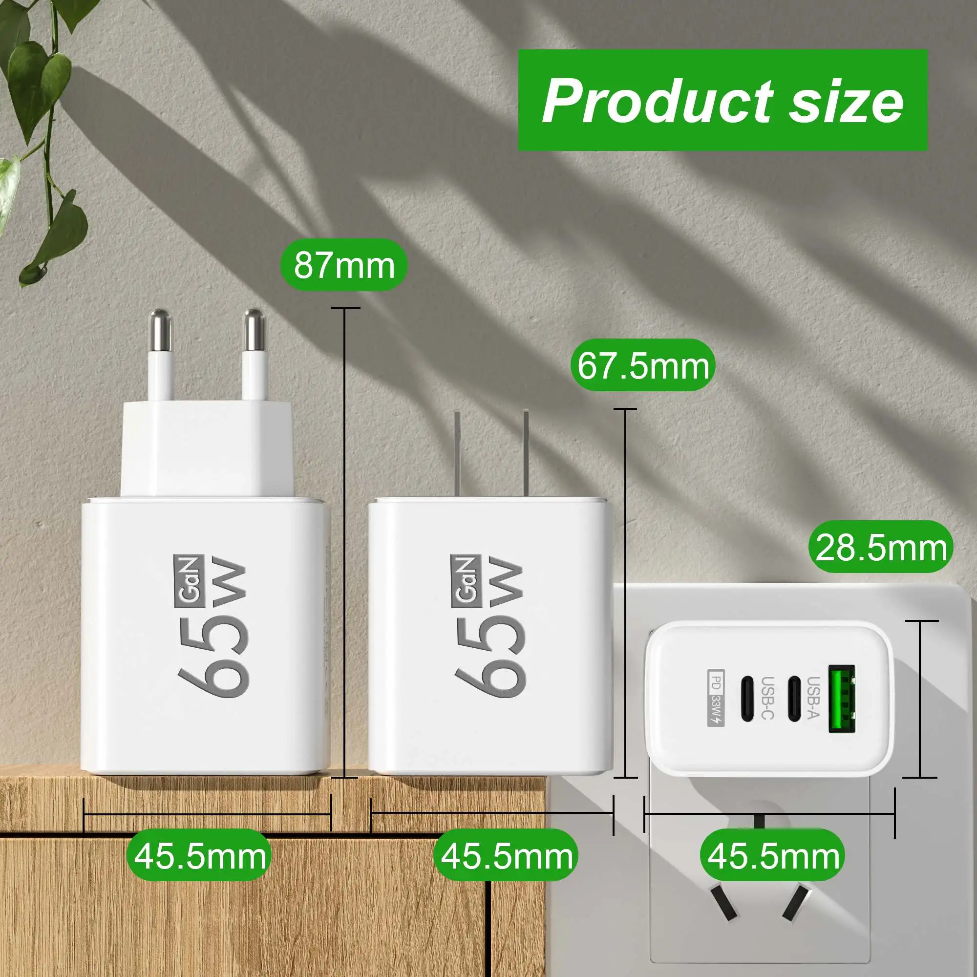 Foldable 65W GaN 3‑Port USB‑C  - огляд і ціна Laptop Accessories Macbook