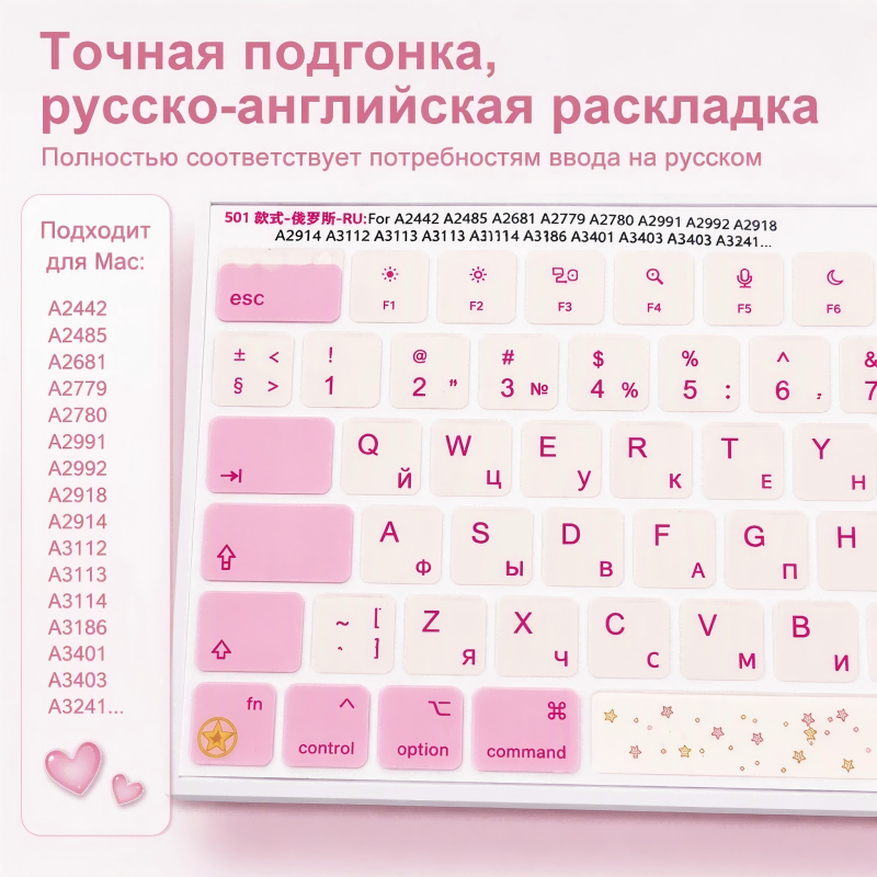 RU Russian ISO Layout Keycap D - огляд і ціна Laptop Accessories Pink